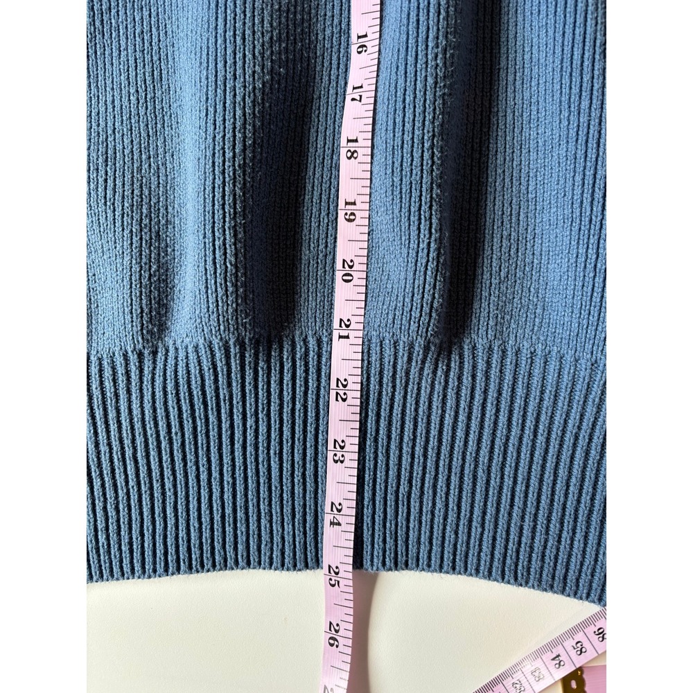 Free People Sweater Blue Size M Oversized Ribbed Knit Boho Consign - Picture 9 of 9